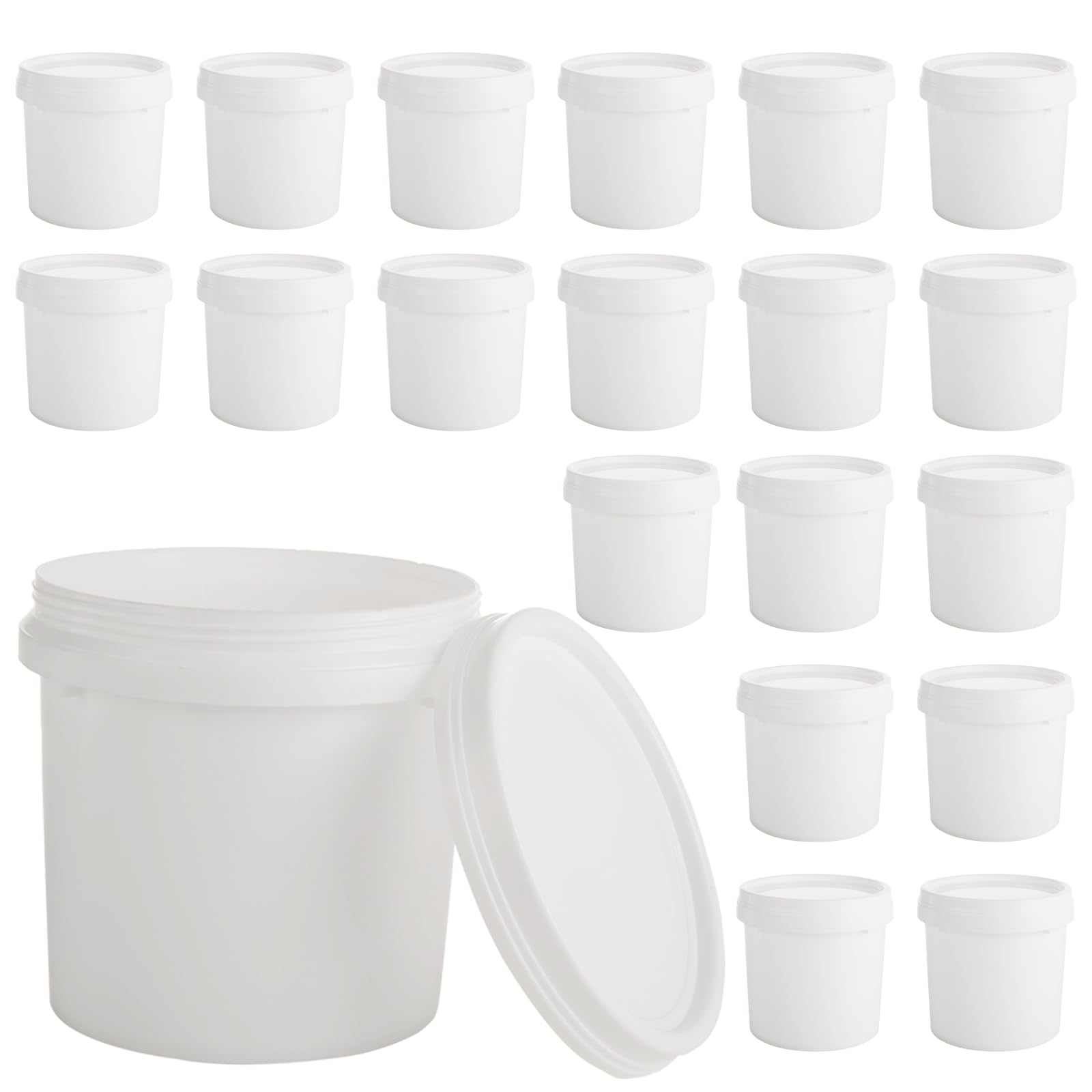 Seaux de peinture vides en plastique AKOLAFE avec couvercles de 6,3 litres de stockage