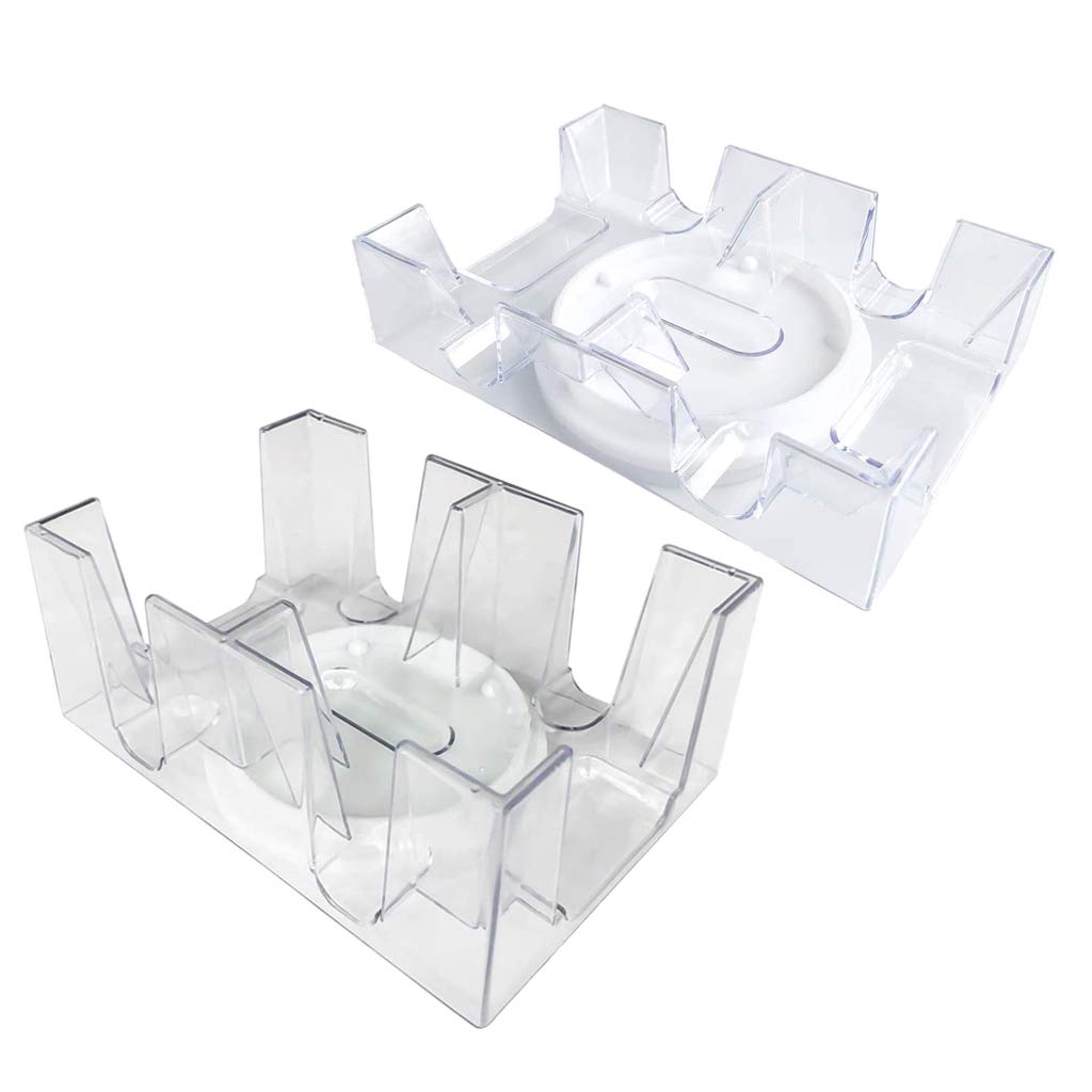 Tarjetero giratorio de 2/6 barajas, bandeja transparente para cartas de juego de canasta giratoria, soporte para cartas de juego