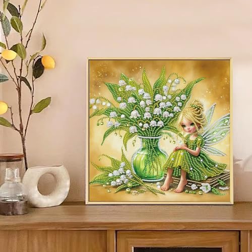 Image of AiYuanzsh 5D Special Shape Diamond Art Kits for Beginners, Butterfly Fairy Diamond Art Painting Kits for Adults, Crystal Rhinestones Diamond Art Painting for Home Wall Decoration Gift 12x12 inch