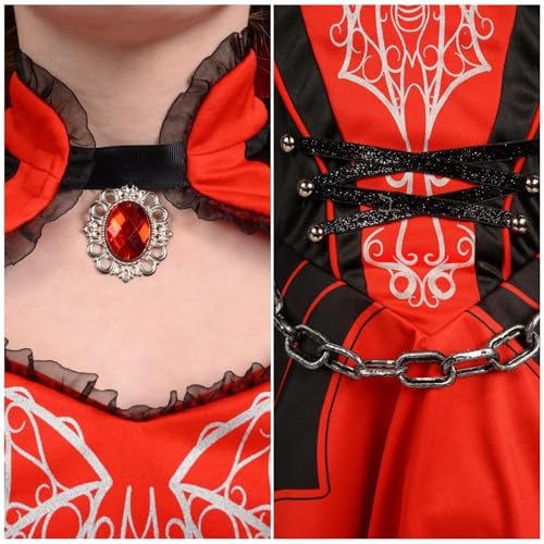 Disfraz de Vampiro Rojo Oscuro para Niñas Halloween miniatura 4