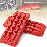 VEVOR Traktionsbretter Traktionsmatte 10 t, Traktionsband für Geländefahrzeuge/Autos/SUVs/Wohnwagen, Paar Reifen-Traktionsmatten auf Schnee, Sand, Schlamm, Aufbewahrungstasche, kurz, rot
