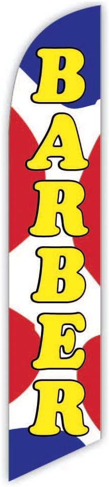 Barber Shop (White) Feather Flag - Replacement Flag Only (Without Poleset)