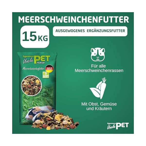 Eggersmann Uncle Pet - Premium Meerschweinchenfutter - Müsli für Meerschweinchen mit der natürlichen Kraft aus Kräutern, Gemüse und Obst – Bild 4