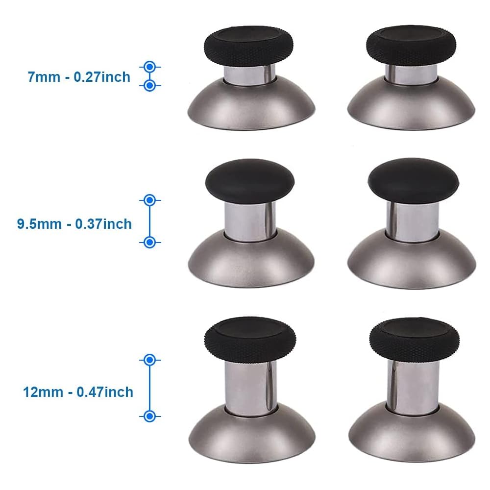 MMOBIEL 8 w 1 magnetyczne metalowe pałeczki, analogowe joysticki, maksymalny uchwyt, kompatybilny z PS4, Slim, Pro Dualshock, XBOX One, One Elite, One S, czarny, w zestawie (+) i
