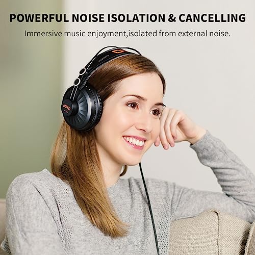 image for JOYO Studio Headphones Monitor Headphone for Recording Over Ear Noise 