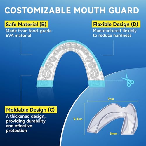 Mouth Guard for Grinding Teeth at Night: Moldable Dental Guard for Sleeping - Nighttime Protection for Teeth - 4 Packs