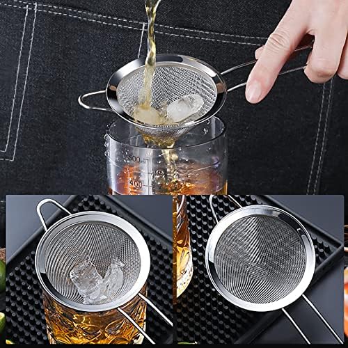 Cocktail Strainer, 2 Pack Stainless Steel Cocktail Sieve Tea Strainer, Bar Cocktail Strainer Filtering Tool (23x8.5)