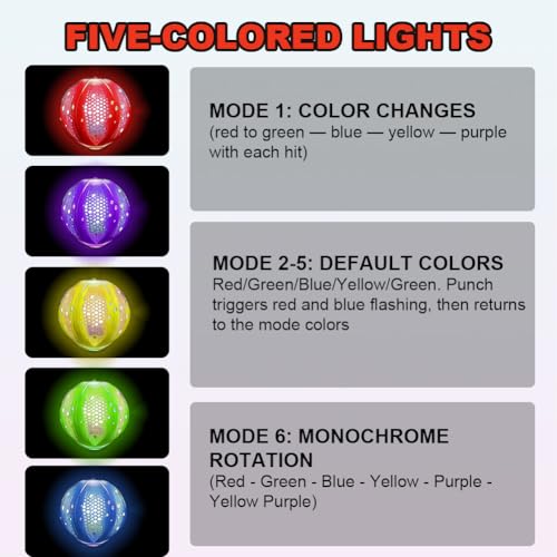 Punchingball Boxstand, Leuchtender Punching Bag, Boxsack mit Ständer, Punchingballs mit Boxhandschuhe und Handpumpe, Höhenverstellbar Punchingball für Kinder, Boxsack Set für Boxing, Kickboxing