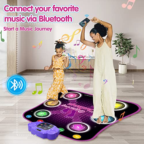 Dance Mat, Electronic Music Dance Pad with LED Lights & Wireless Bluetooth, 5 Game Modes, Birthday Gifts, Toys for Girl… - Image 4
