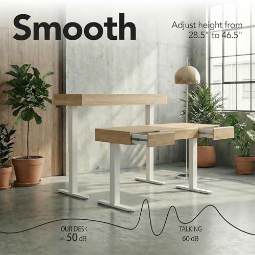 Image of ErGear Standing Desk with 3 Drawers, 48 Inch Electric Adjustable Height Desk with Storage, Whole-Piece Board Stand Up Desk for Home Office