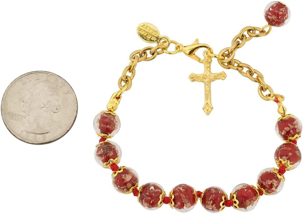 Glass Of Venice Murano Glass Sommerso Rosary Bracelet - Red