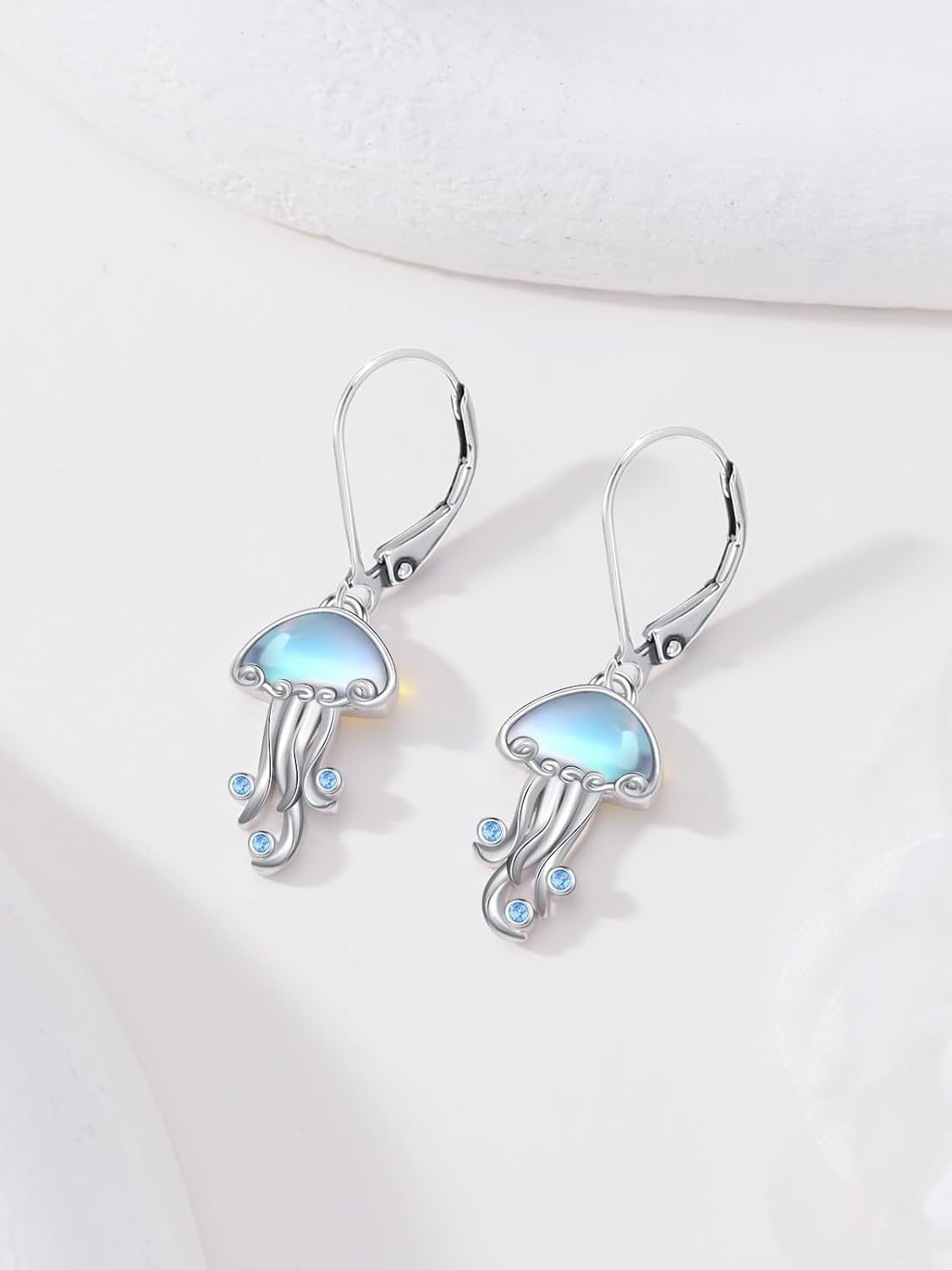 Dorunmo Animal Earrings Moonstone Earrings 925 Sterling Silver Leverback Birthday Cute Animal Jewelry Gifts for Women Friends - Image 3