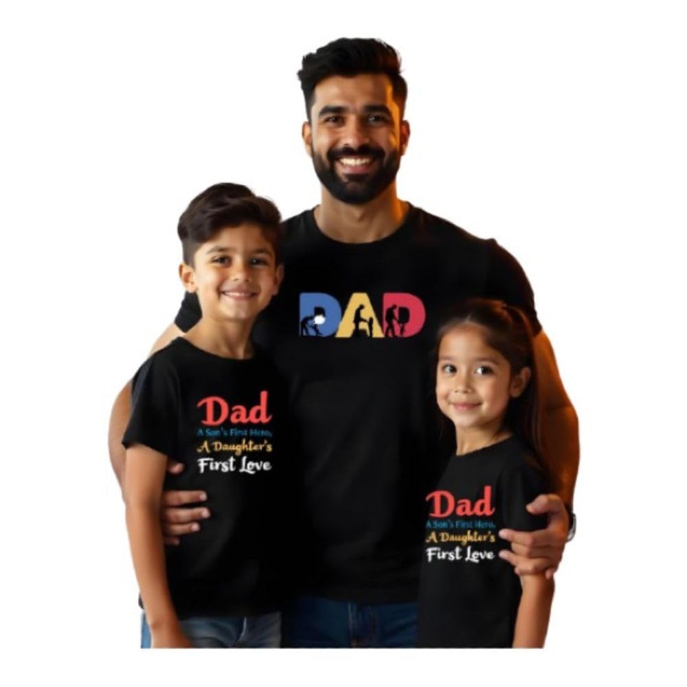 Bouncy Toonz Matching T-Shirts for Dad, Daughter, and Son – Family Matching Combo - Cotton Regular Fit, Perfect for Family...