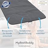 MyBestBuddy Hundematte grau Basic 60x40 cm S mit weichem Stoff extra für Haustiere - 40°C waschbar, allergikerfreundlich (100% Polyester) - Hundekissen BZW. Hundebett für kleine Hunde, 60 x 40 cm