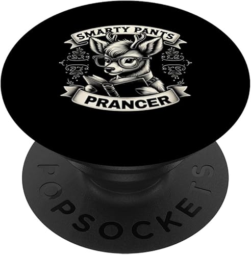 Prancer Reindeer Christmas Bookworm Reader Teacher Student PopSockets Standard PopGrip