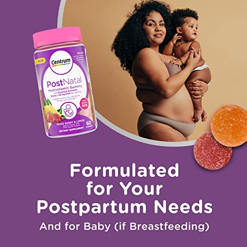 Centrum Postnatal Multivitamin Gummies With Biotin And Dha, Mixed Berry And Lemon Flavors - 60 Count, 30 Day Supply #TOP1