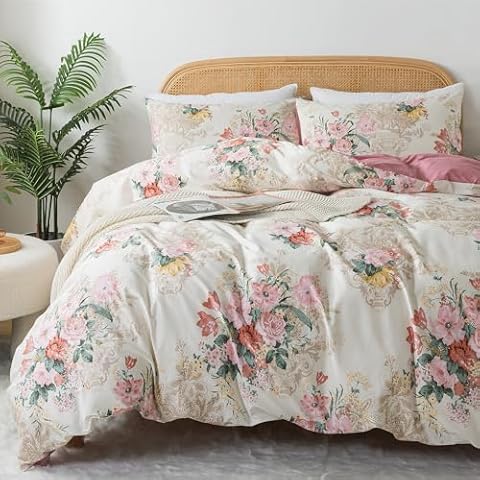 Zusbest Floral Duvet Cover Set Cover