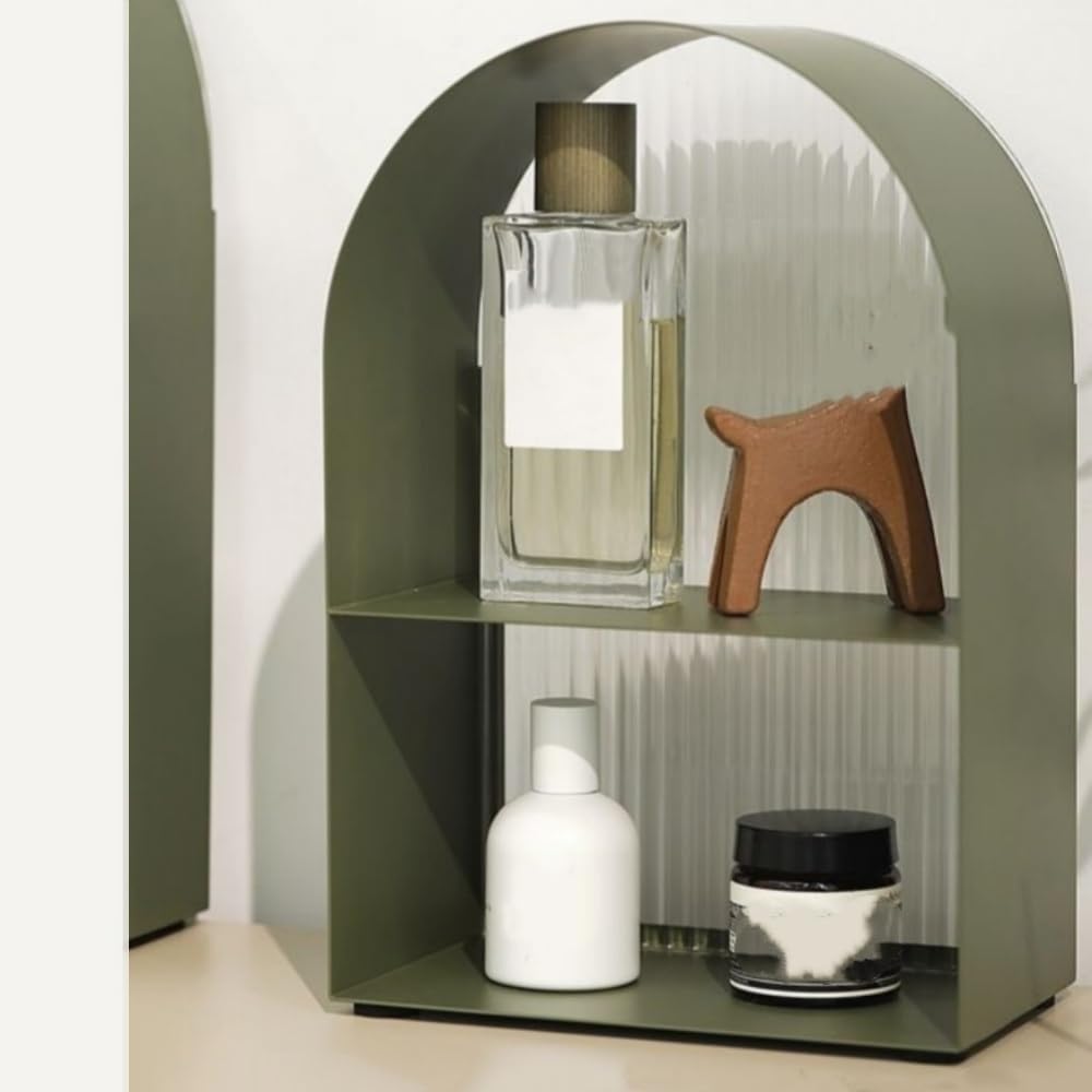 Coffee Cup Rack Mug Holder Small Desk Shelf Cosmetic Storage Rack Countertop Organizer for Bathroom Dining Room Space Saver(CH)