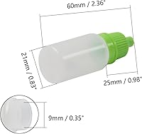 Vista 2 de Othmro Botellas cuentagotas de plástico de ojo de laboratorio de polietileno de 0.3 onzas, 50 piezas, gotero líquido exprimible de 0.0 fl oz, boca