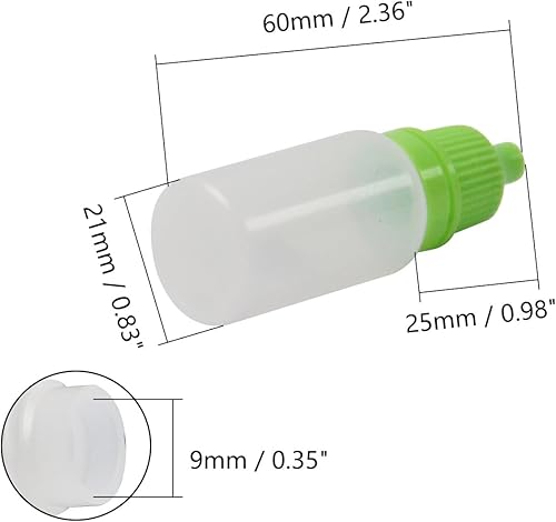 Miniatura 2 de Othmro Botellas cuentagotas de plástico de ojo de laboratorio de polietileno de 0.3 onzas, 50 piezas, gotero líquido exprimible de 0.0 fl oz, boca