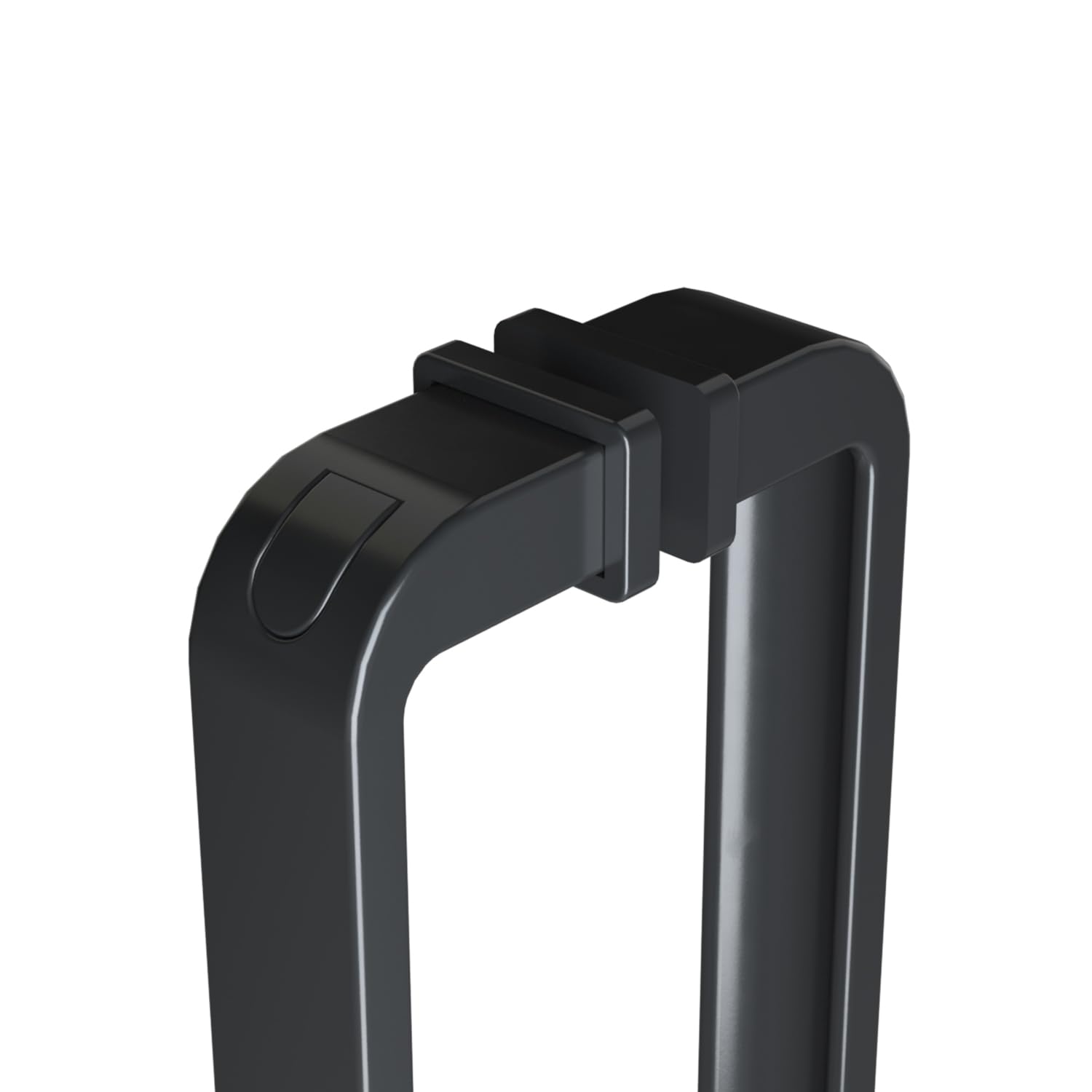 SANYROI shower door handle, hole spacing 145mm, shower cabin handle, arched glass door handle, zinc alloy, matt black, solid, length 160 mm - Image 4