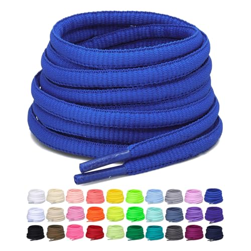 Image of 2 Pairs Oval Athletic Shoelaces 33 Colors 1 /4 inch Half Round Shoe Laces for Sneakers