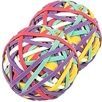 AOUOU 2er-Pack Gummibänder Ball 80mm breit 3mm ca. 300 Stück 5 Farben, für Büro, Schule, Zuhause, starke elastische Bandschlinge Bürobedarf