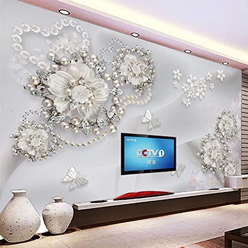 Papier peint photo mural blanc floral autocollant pour rénover facilement une chambre