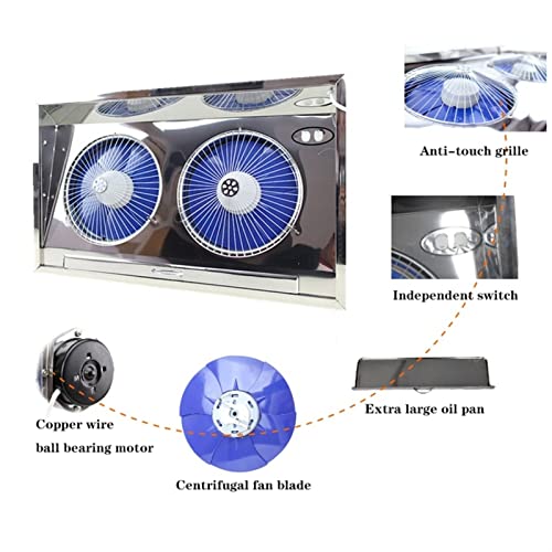 Extractor de ventilación con panel de acero inoxidable 304, doble fila para cocina y baño miniatura 5