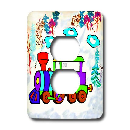 Kids Chootrain cache de sortie 2 prises 3dRose lsp_1301_6 contre électrocution