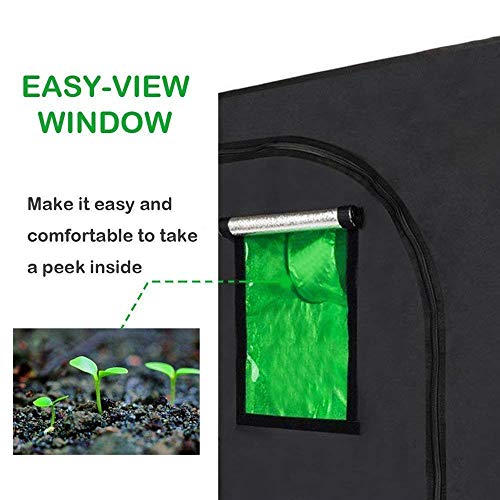 CoolGrows Upgraded 2-in-1 Mylar Hydroponic Grow Tent with Easy View Window and Floor Tray for Indoor Plant Germination Growing 4 CoolGrows Upgraded 2-in-1 Mylar Hydroponic Grow Tent with Easy View Window and Floor Tray for Indoor Plant Germination Growing - Image 5