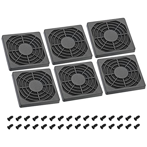 Rejilla protectora ventilador 65mm filtro antipolvo ABS negro con tornillos de montaje pack de 6