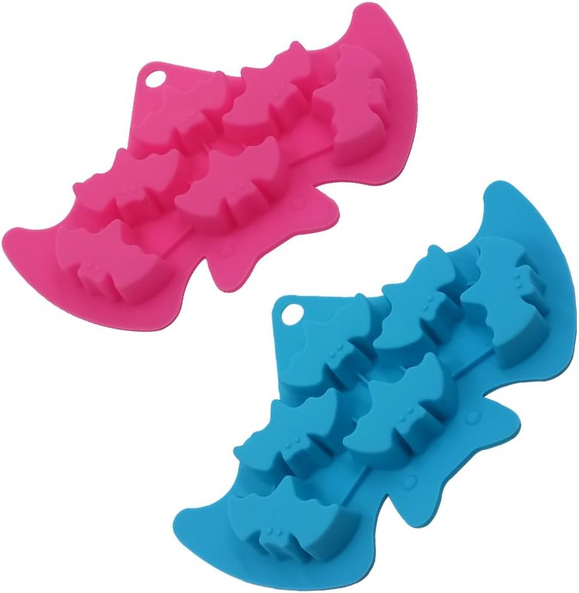 Silicone Bakeware Set - Heat Resistant Halloween Baking Molds for Chocolate, Candy Mold Ice Tray - Bats, 2 Pack