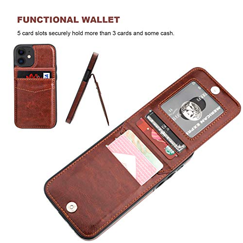 KIHUWEY-Compatible-with-iPhone-12-Mini-Case-Wallet-with-Credit-Card-Holder-Premium-Leather-Magnetic-Clasp-Kickstand-Heavy-Duty-Protective-Cover-for-iPhone-12-Mini-54-Inch