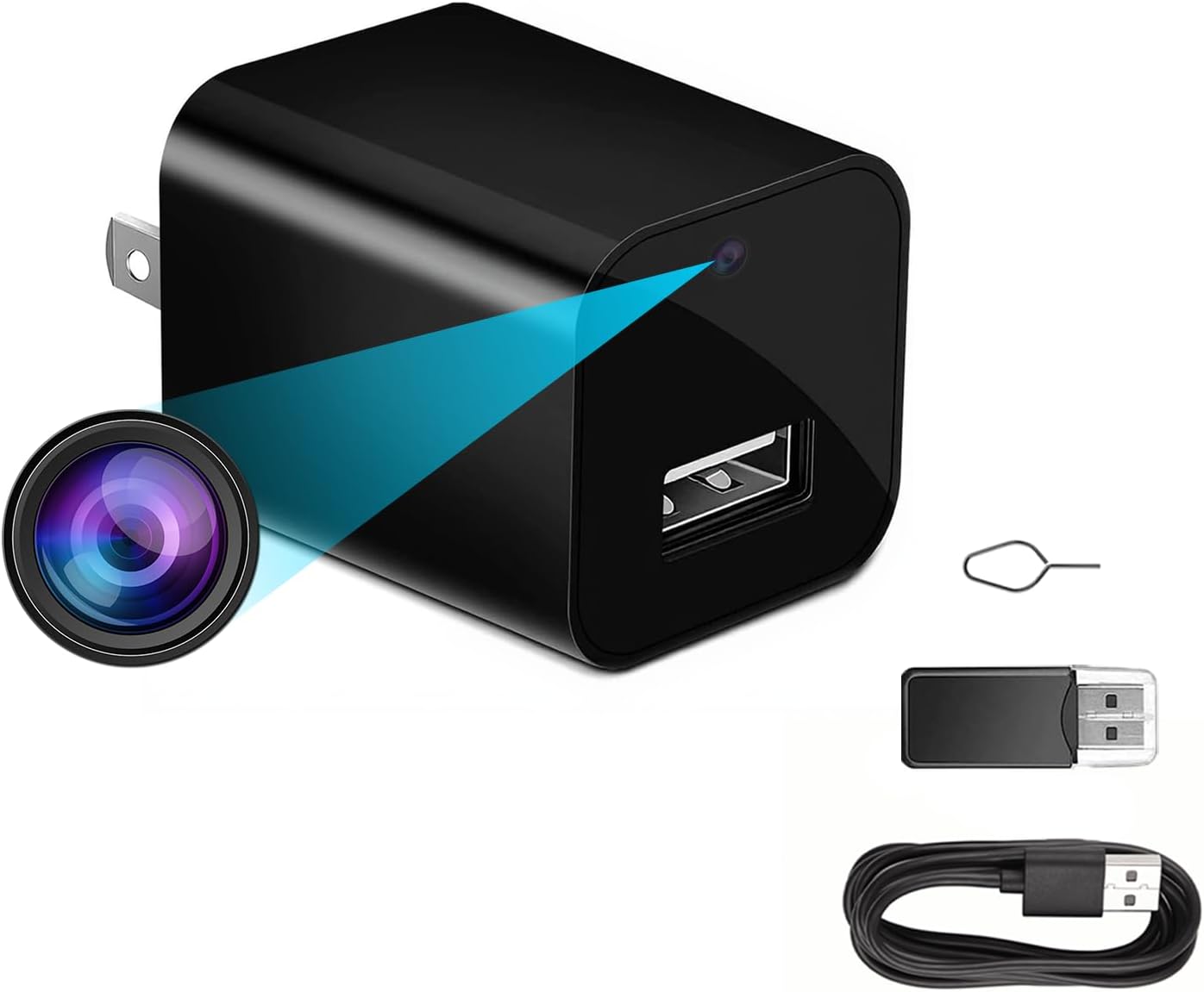 1080P Hidden Spy Camera USB Charger - Discreet WiFi Surveillance Camera with Motion Sensors, Night Vision, and App Connectivity for Home Monitoring