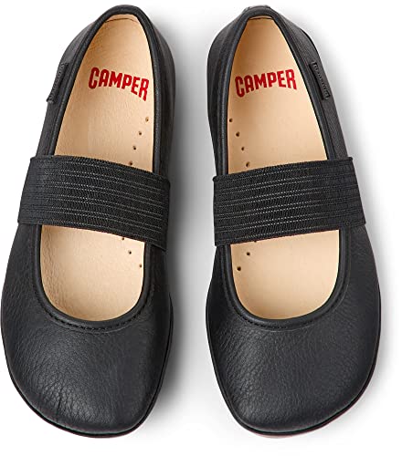 Camper Girls Right Kids 80025 Ballet Flat, Black/Black/Kito Miel, 11 Little Kid Us #TOP2