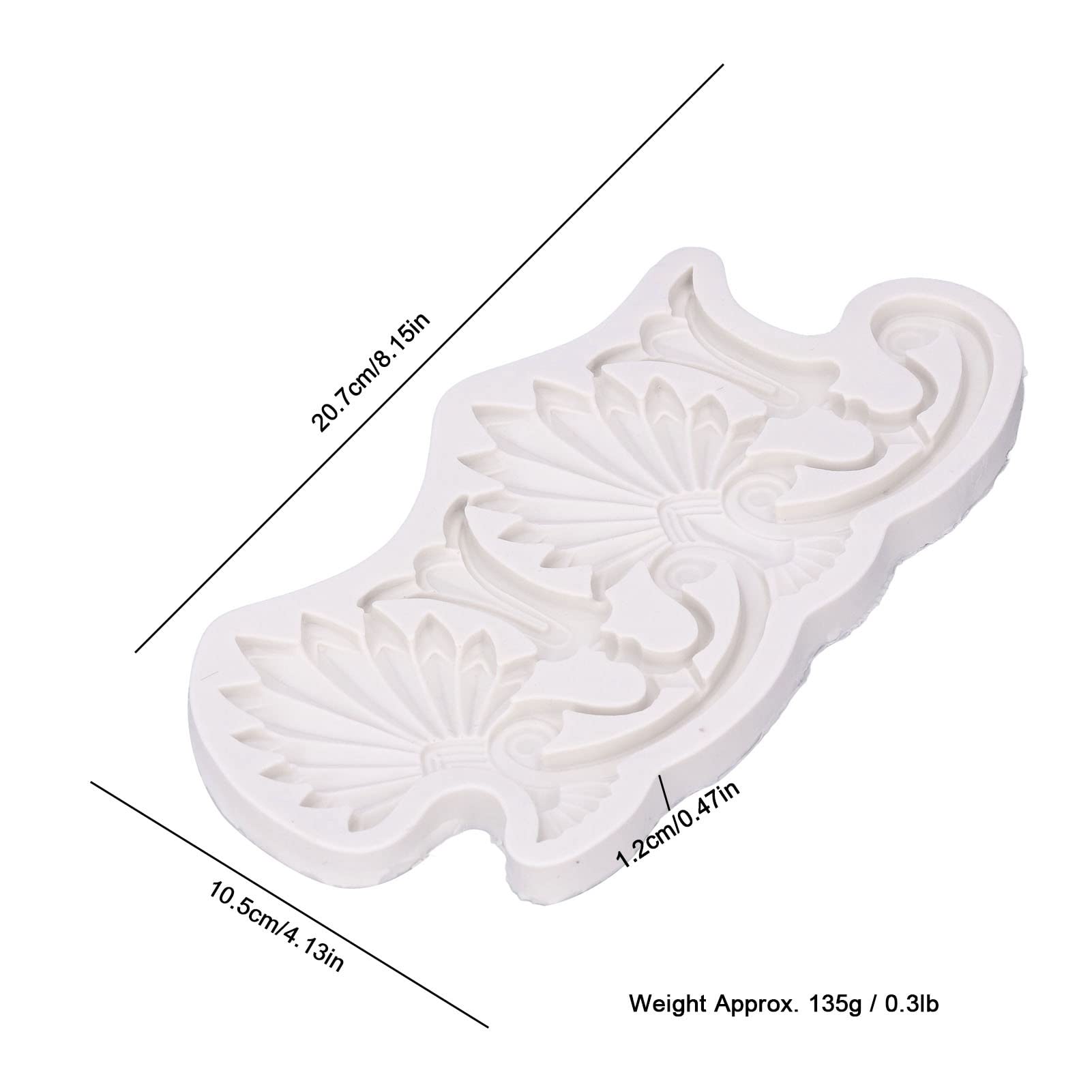 Barock-Kuchenbordüren Silikonform – 1 Stück, Für Fondant, Schokolade, Gummipaste, Hitzebeständig Bis 230°C, Lebensmittelecht & Flexibel