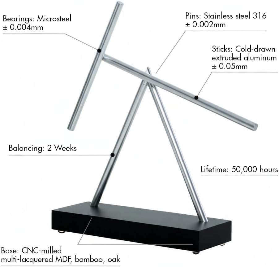 Kinetic Energy Sculpture - Original Full Size Version (Metallic / Black)