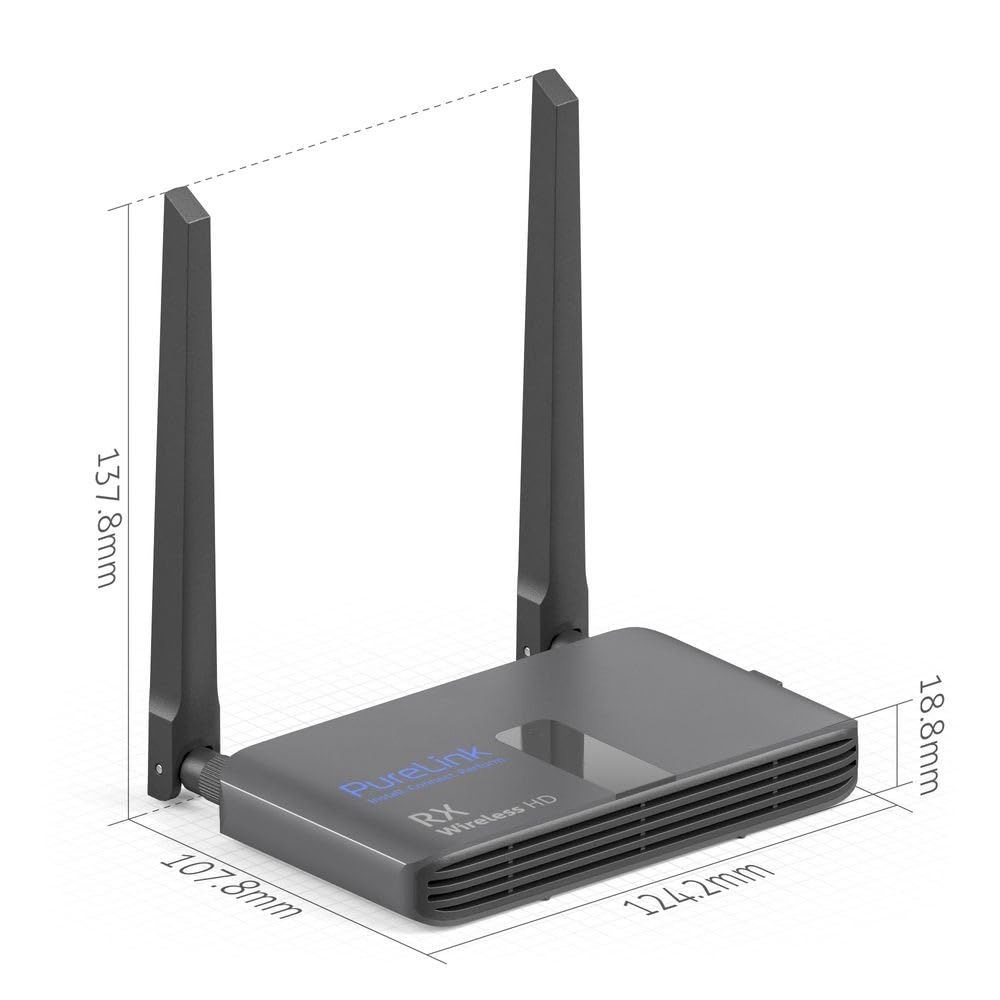 PureLink® Zestaw Wireless-HDMI, bezprzewodowa transmisja HDMI, Full HD, 1080p, nieskompresowana transmisja do 30 metrów odległości, zestaw nadajników i odbiorników, czarny