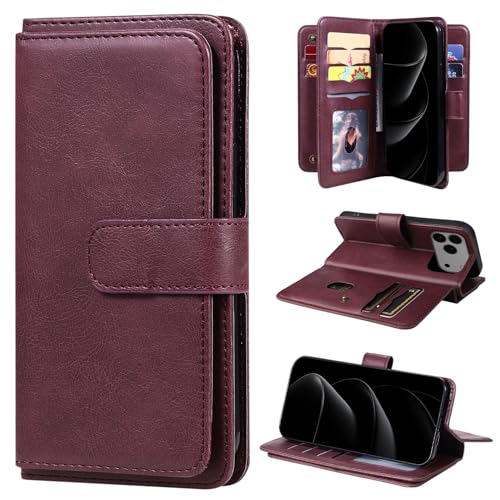 Étui Samsung Galaxy S23 FE 5G rouge portefeuille cuir flip back case slots