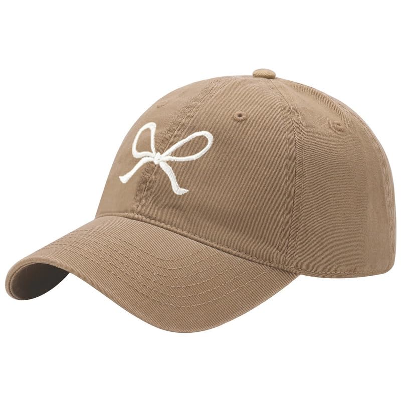 Image of Trendy Bow-Tie Baseball Cap for Women | Trucker Hats Y2k Adjustable Fashion Sun Hat with Visor for Hiking & Travel