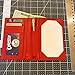 Trani Designs Leather Bifold Wallet Jotter, 3x5 Card Holder with Pen Slot, Carmine Red and Black