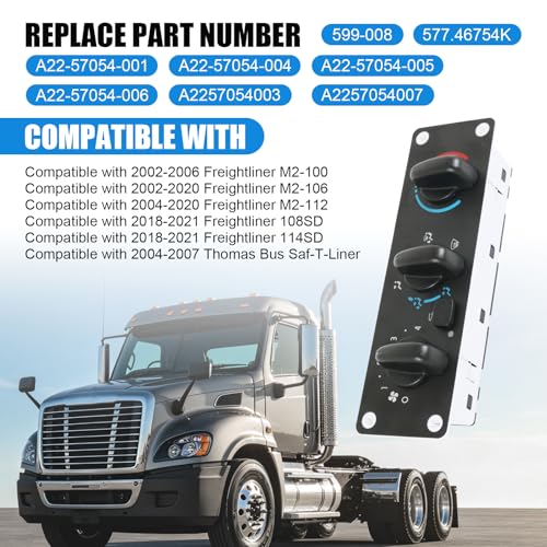 Interrupteur A/C 599-008 à réglage précis de température pour Freightliner M2