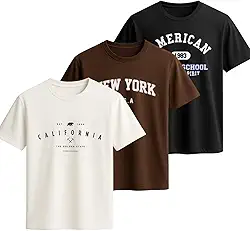 Kit 3 Camisetas Casual Masculina Presente Feita de 100% Algodão Premium Fio 30.1