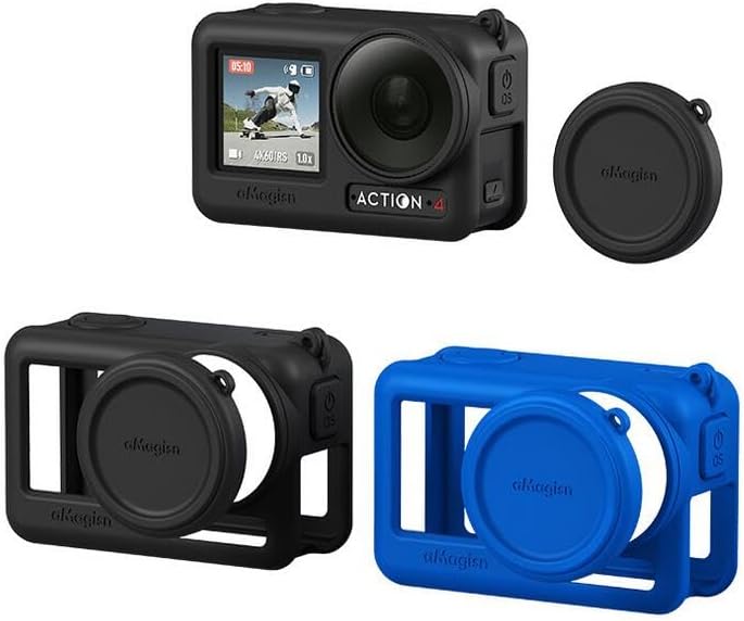 Miniatura 6 de Funda de silicona para DJI Action 4Action 3, accesorios de funda protectora para OSMO Action 4 3, funda de siliconacorrea a prueba de pérdidascorrea