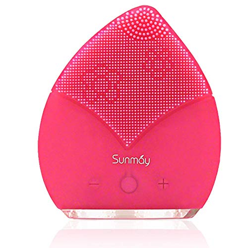 Sunmay LeafSUNMAY Sonico Limpiador Facial y Masajeador, Silicona Orgánica Recargable Waterproof Masaje Facial, Anti-Aging Limpiador de piel y Deep Exfoliator para Facial Polaco y Scrub