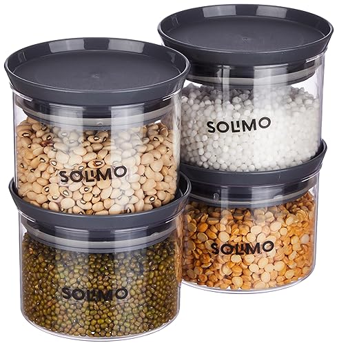 Amazon Brand - Solimo Plastic Storage Jar and Container Set I Air...