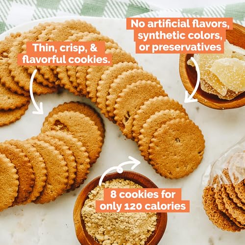 Image of Dewey's Bakery Triple Ginger Moravian Cookie Thins, 6 Pack, 9 oz, Crispy