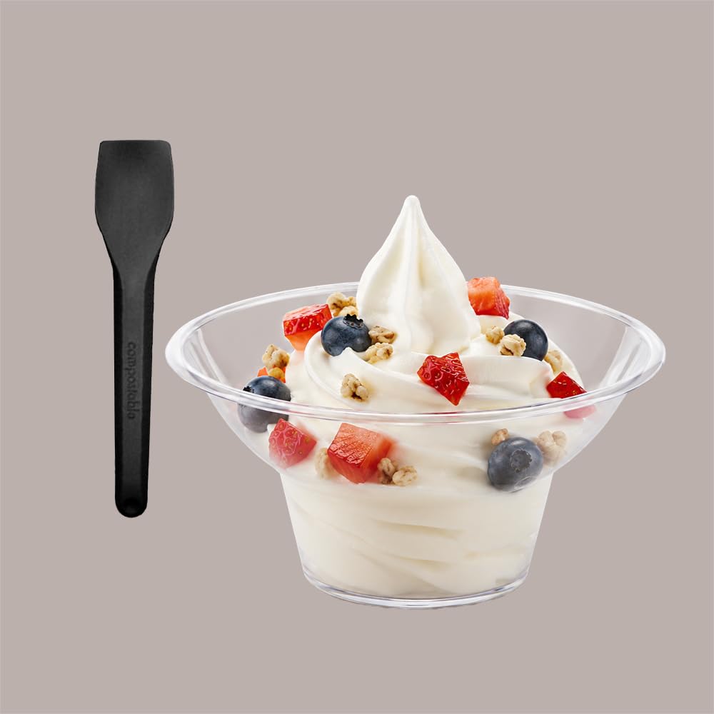 Palettine Nere per Gelato Impilate 9,5 cm 500 pezzi Lucgel