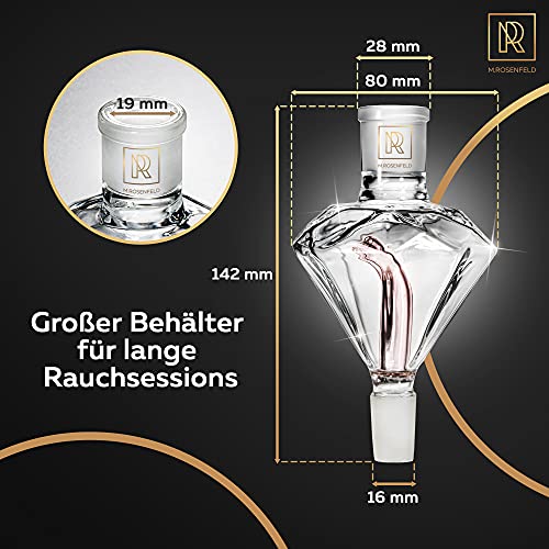 Molassefänger 18 8 Schliff – Shisha Molassefänger 18/8 Schliff Rose Gold Diamant – Pink Vorkühler extra gehärtetes… – Bild 5